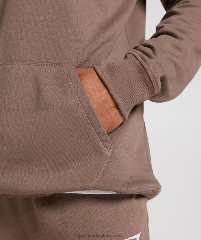 Gymshark sudadera con capucha con escudo marrón trufa hombres 04BZTL820 - Gymshark Hombre