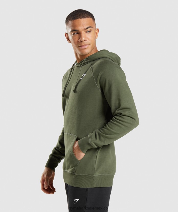 Gymshark sudadera con capucha con escudo núcleo de oliva hombres 04BZTL806 - Gymshark Mujer