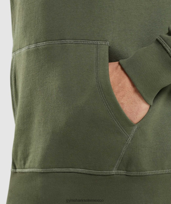 Gymshark sudadera con capucha con escudo núcleo de oliva hombres 04BZTL806 - Gymshark Mujer