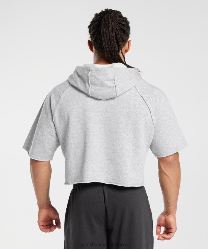 Gymshark sudadera con capucha corta Legacy de manga corta marga gris claro hombres 04BZTL866 - Gymshark Mujer