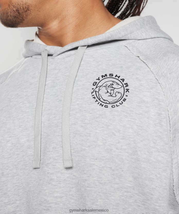 Gymshark sudadera con capucha corta Legacy de manga corta marga gris claro hombres 04BZTL866 - Gymshark Mujer