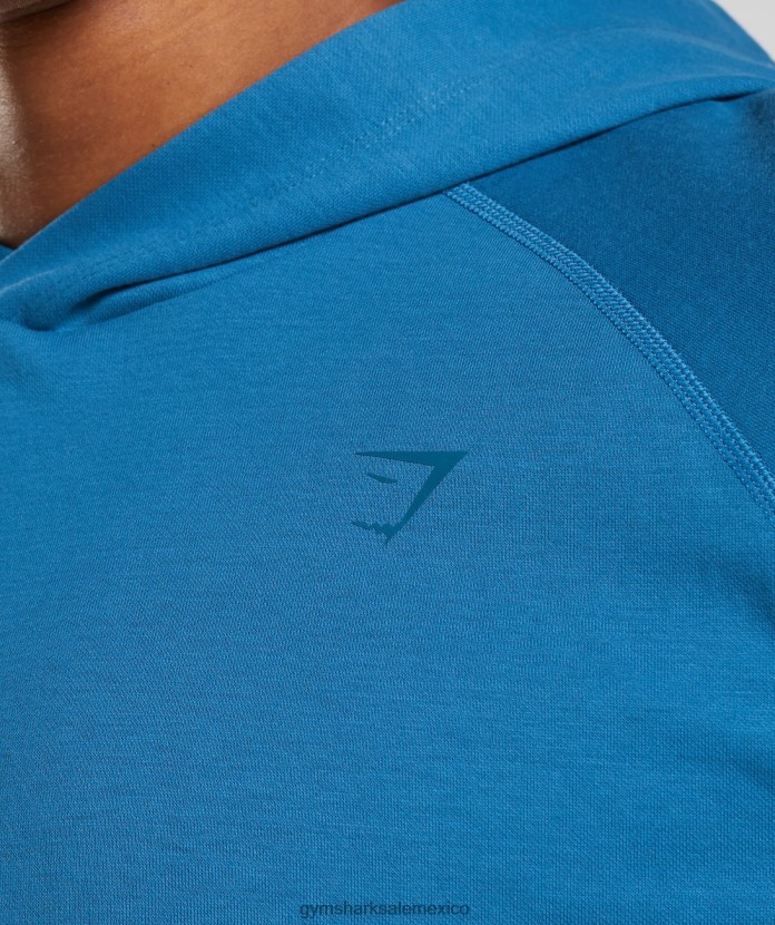 Gymshark sudadera con capucha de estudio azul junto al lago hombres 04BZTL827 - Gymshark Mexico