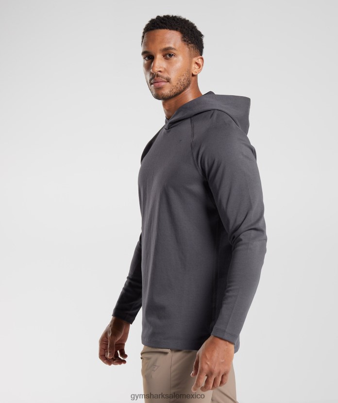 Gymshark sudadera con capucha de estudio gris ónix hombres 04BZTL867 - Gymshark Mexico