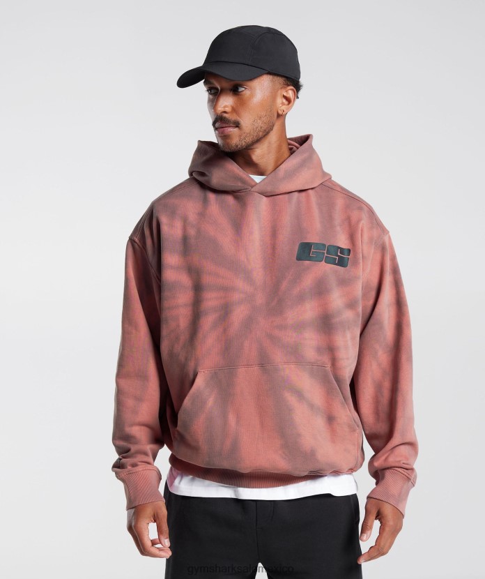 Gymshark sudadera con capucha del día de descanso Rosa terracota/granate polvoriento/lavado óptico en espiral hombres 04BZTL798 - Gymshark Sale