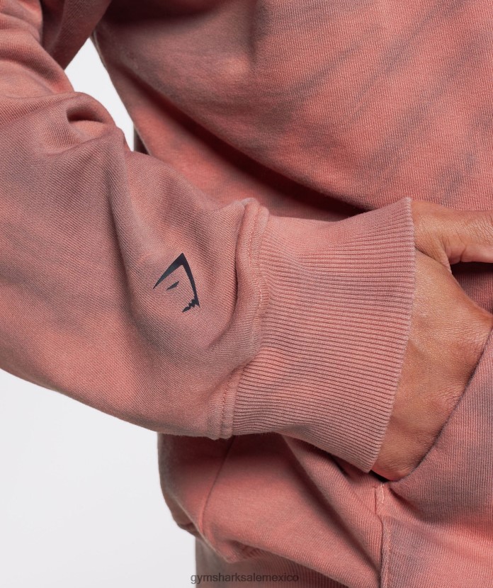 Gymshark sudadera con capucha del día de descanso Rosa terracota/granate polvoriento/lavado óptico en espiral hombres 04BZTL798 - Gymshark Sale