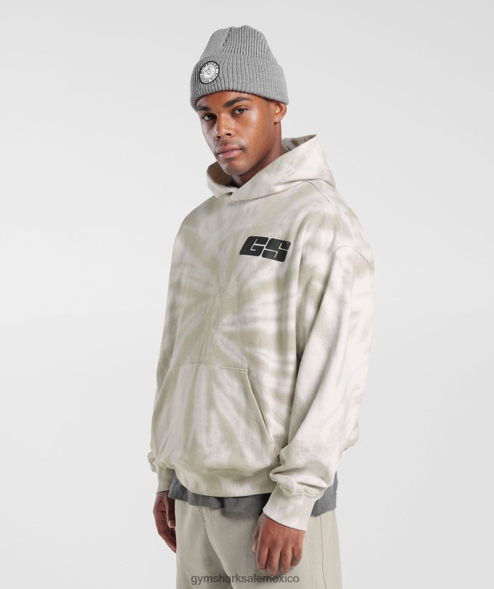 Gymshark sudadera con capucha del día de descanso blanco/marrón hongo/lavado óptico en espiral hombres 04BZTL802 - Gymshark Mexico