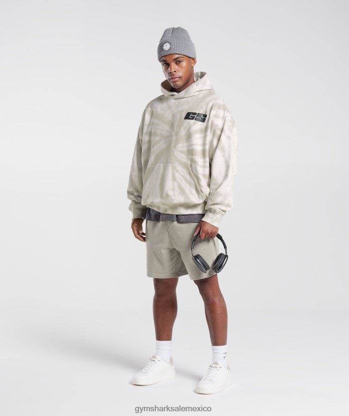 Gymshark sudadera con capucha del día de descanso blanco/marrón hongo/lavado óptico en espiral hombres 04BZTL802 - Gymshark Mexico