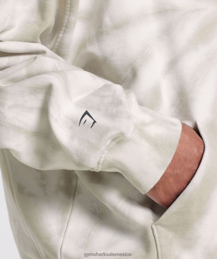 Gymshark sudadera con capucha del día de descanso blanco/marrón hongo/lavado óptico en espiral hombres 04BZTL802 - Gymshark Mexico