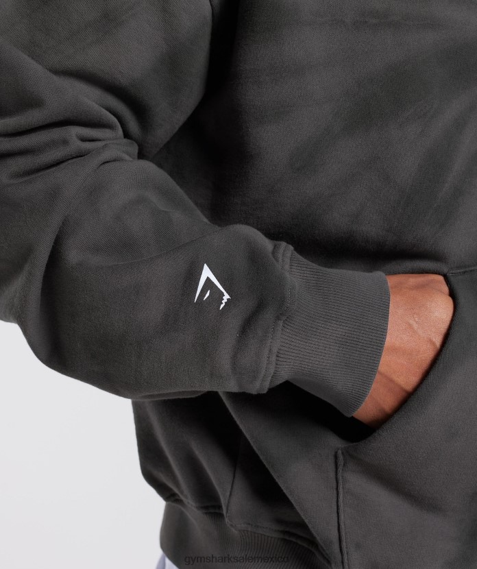 Gymshark sudadera con capucha del día de descanso silueta gris/negro/lavado óptico en espiral hombres 04BZTL803 - Gymshark Sale