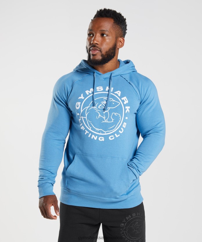 Gymshark sudadera con capucha heredada azul costero hombres 04BZTL855 - Gymshark Hombre