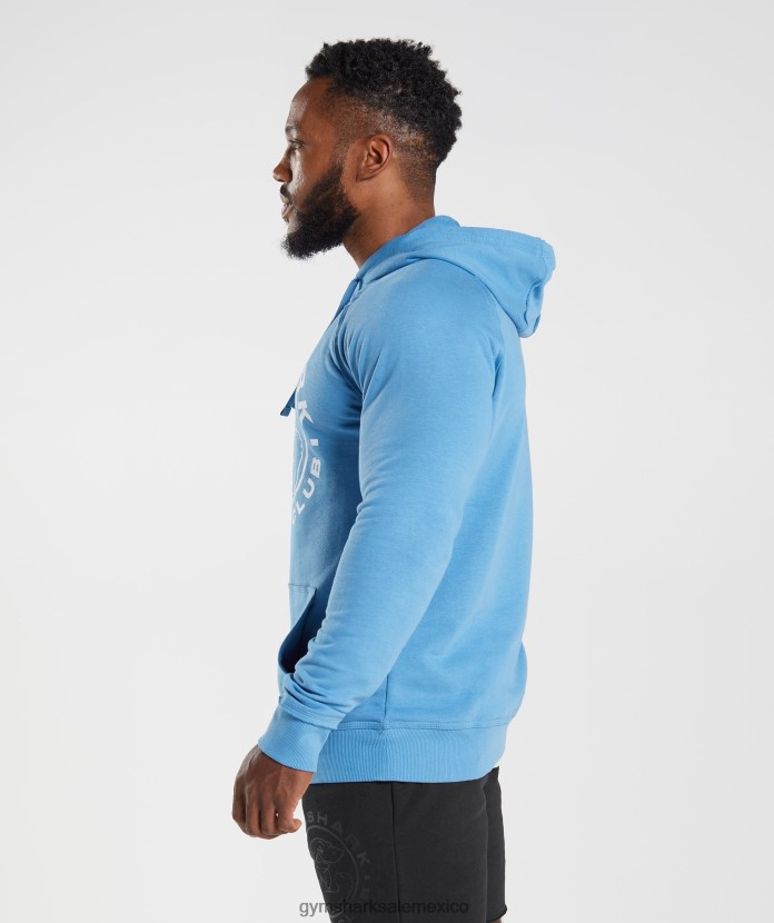 Gymshark sudadera con capucha heredada azul costero hombres 04BZTL855 - Gymshark Hombre