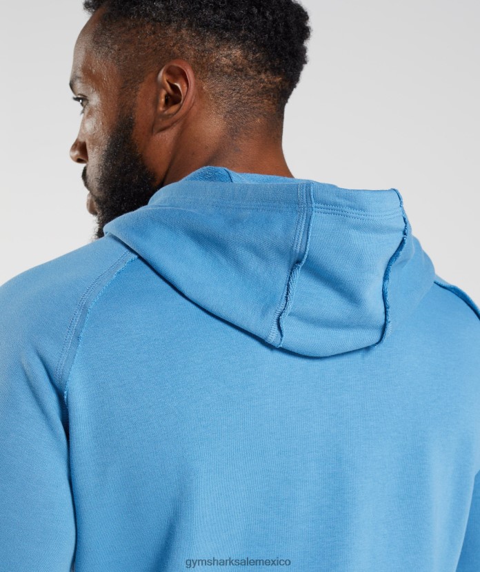 Gymshark sudadera con capucha heredada azul costero hombres 04BZTL855 - Gymshark Hombre