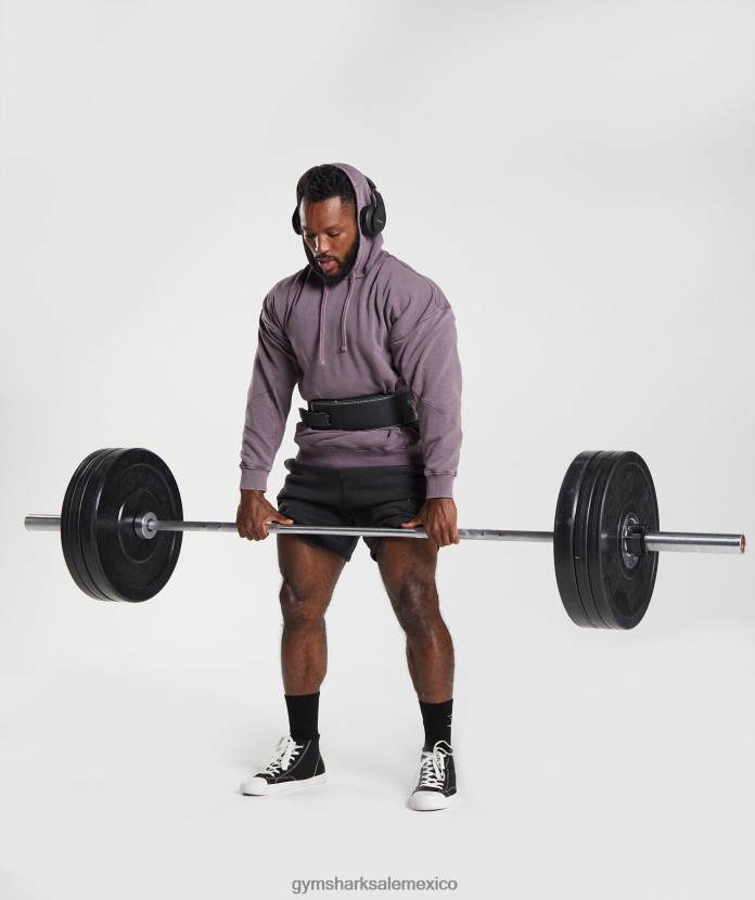 Gymshark sudadera con capucha lavada a presión lila almizclera hombres 04BZTL788 - Gymshark Sale