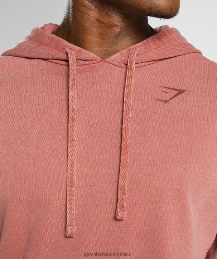 Gymshark sudadera con capucha lavada a presión rosa marrón hombres 04BZTL792 - Gymshark Mexico