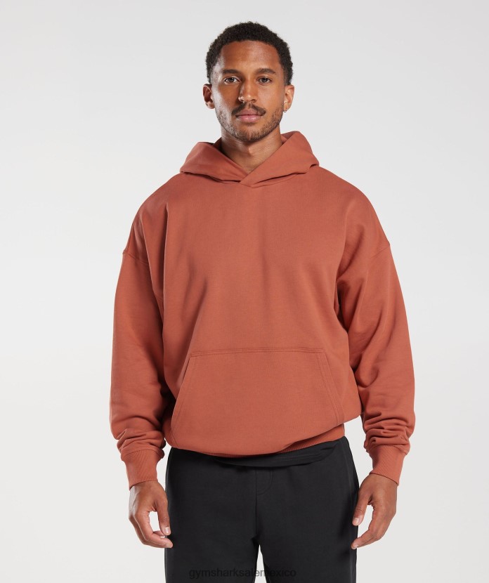 Gymshark sudadera con capucha para el día de descanso rojo caqui hombres 04BZTL797 - Gymshark Mexico