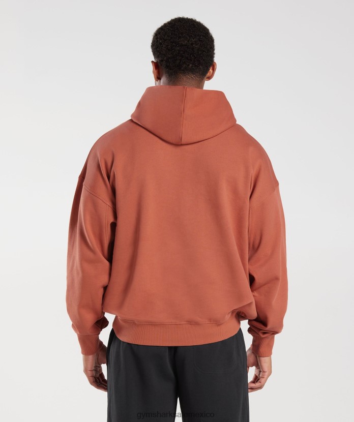 Gymshark sudadera con capucha para el día de descanso rojo caqui hombres 04BZTL797 - Gymshark Mexico