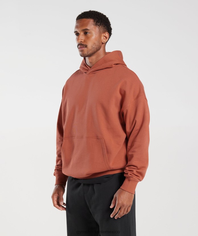 Gymshark sudadera con capucha para el día de descanso rojo caqui hombres 04BZTL797 - Gymshark Mexico