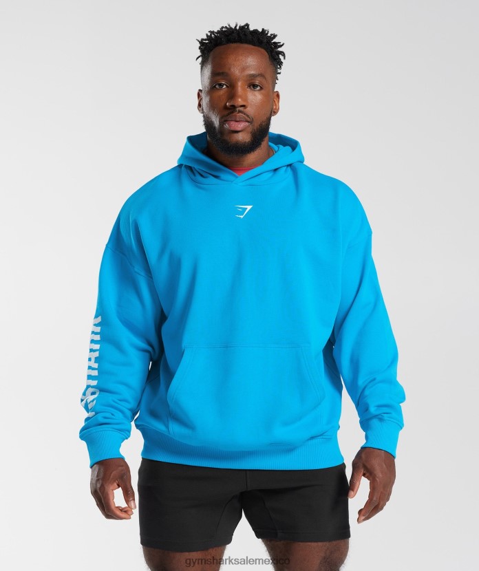 Gymshark sudadera con capucha rebanada azul electrico hombres 04BZTL880 - Gymshark Hombre