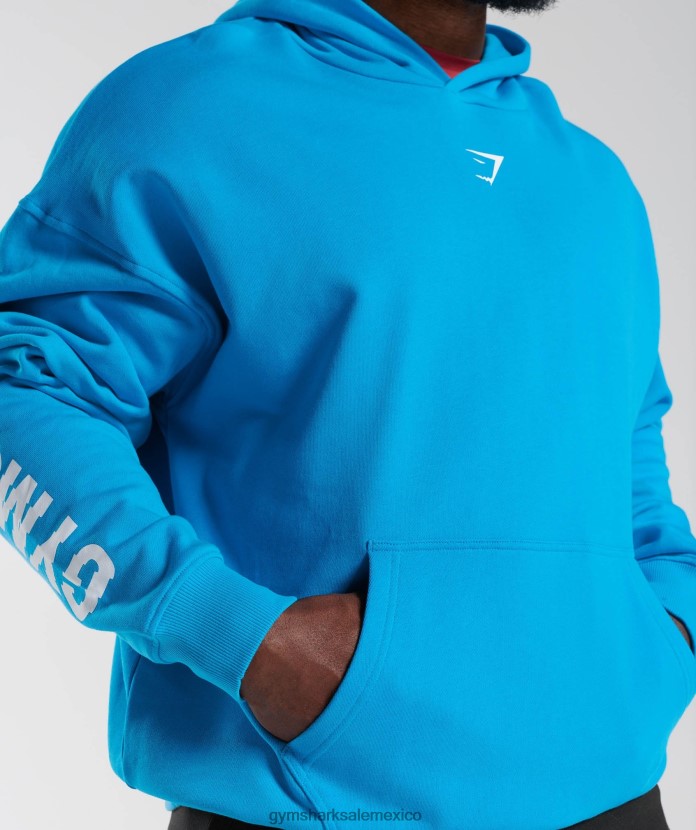 Gymshark sudadera con capucha rebanada azul electrico hombres 04BZTL880 - Gymshark Hombre
