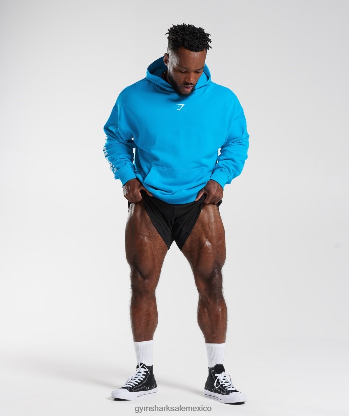 Gymshark sudadera con capucha rebanada azul electrico hombres 04BZTL880 - Gymshark Hombre