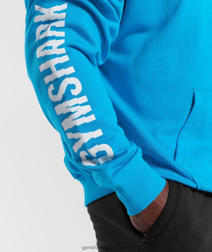 Gymshark sudadera con capucha rebanada azul electrico hombres 04BZTL880 - Gymshark Hombre