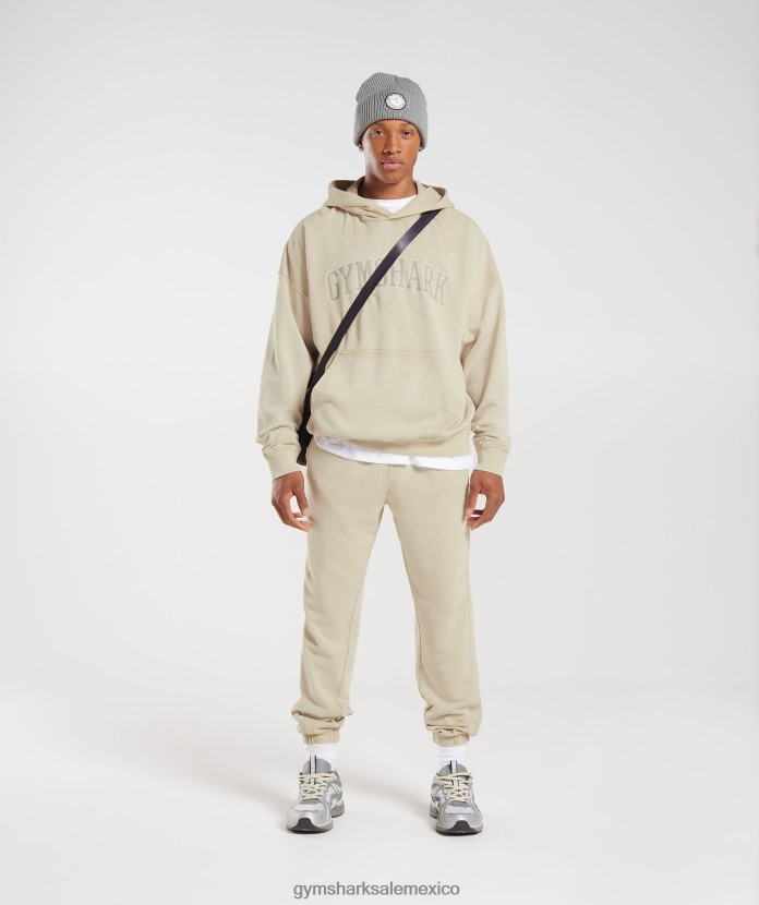 Gymshark sudadera con capucha universitaria gris guijarro/lavado ácido hombres 04BZTL805 - Gymshark Hombre