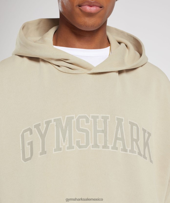 Gymshark sudadera con capucha universitaria gris guijarro/lavado ácido hombres 04BZTL805 - Gymshark Hombre