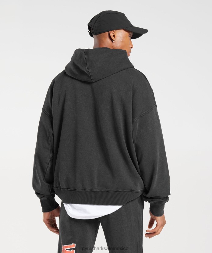 Gymshark sudadera con capucha universitaria lavado negro/ácido hombres 04BZTL877 - Gymshark Mexico