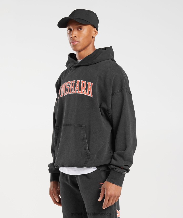 Gymshark sudadera con capucha universitaria lavado negro/ácido hombres 04BZTL877 - Gymshark Mexico