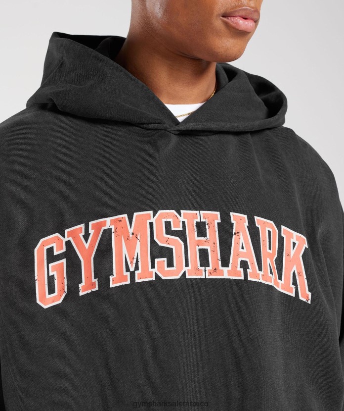 Gymshark sudadera con capucha universitaria lavado negro/ácido hombres 04BZTL877 - Gymshark Mexico