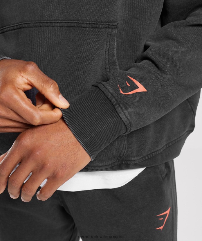 Gymshark sudadera con capucha universitaria lavado negro/ácido hombres 04BZTL877 - Gymshark Mexico