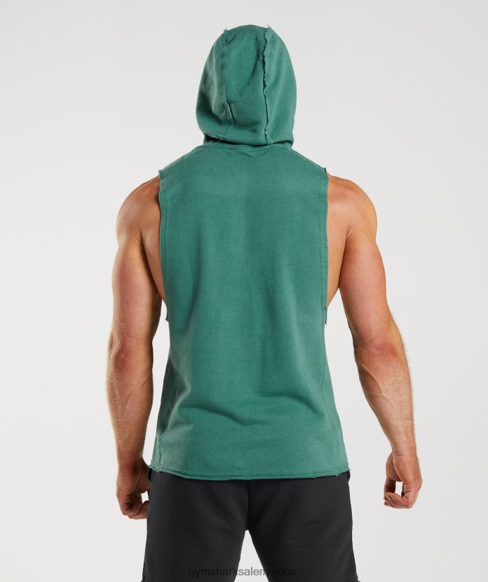 Gymshark sudadera con capucha y brazos caídos Legacy hoya verde hombres 04BZTL842 - Gymshark Mexico