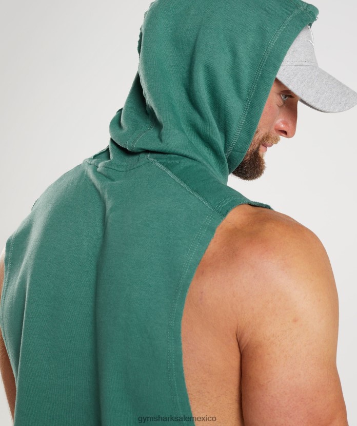 Gymshark sudadera con capucha y brazos caídos Legacy hoya verde hombres 04BZTL842 - Gymshark Mexico