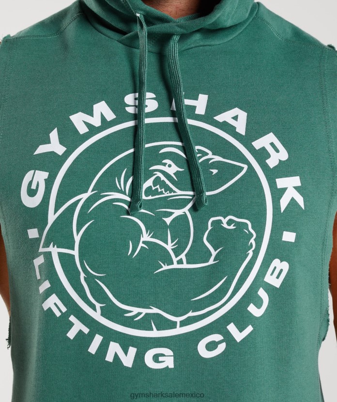 Gymshark sudadera con capucha y brazos caídos Legacy hoya verde hombres 04BZTL842 - Gymshark Mexico