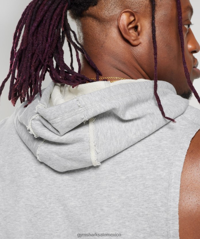 Gymshark sudadera con capucha y brazos caídos Legacy marga gris claro hombres 04BZTL853 - Gymshark Sale