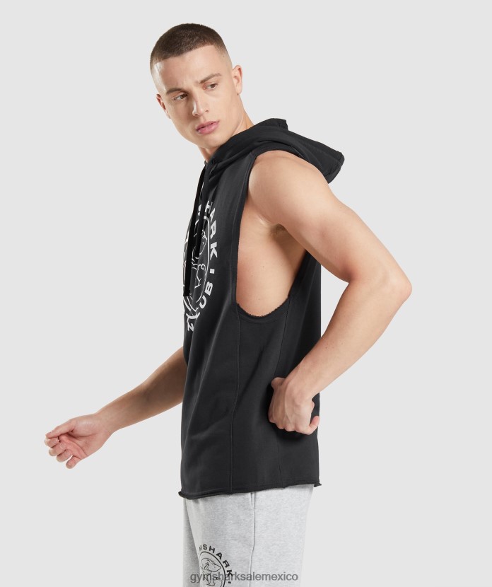 Gymshark sudadera con capucha y brazos caídos Legacy negro hombres 04BZTL796 - Gymshark Mujer