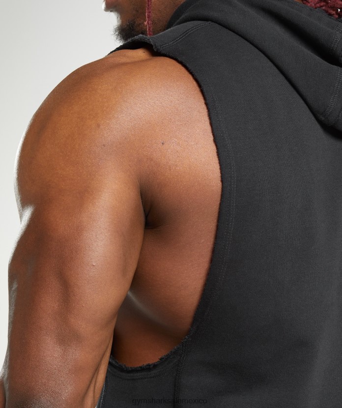 Gymshark sudadera con capucha y brazos caídos Legacy negro hombres 04BZTL847 - Gymshark Mexico