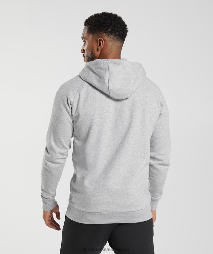 Gymshark sudadera con capucha y cremallera con escudo marga gris claro hombres 04BZTL794 - Gymshark México