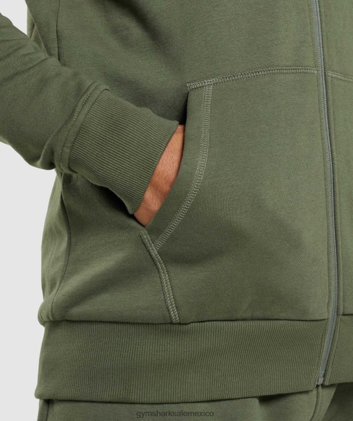 Gymshark sudadera con capucha y cremallera con escudo núcleo de oliva hombres 04BZTL821 - Gymshark Mujer