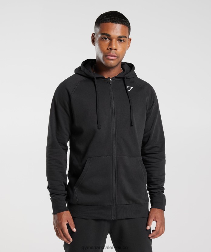 Gymshark sudadera con capucha y cremallera con escudo negro hombres 04BZTL786 - Gymshark Mujer