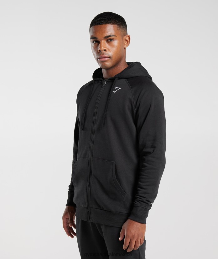 Gymshark sudadera con capucha y cremallera con escudo negro hombres 04BZTL786 - Gymshark Mujer