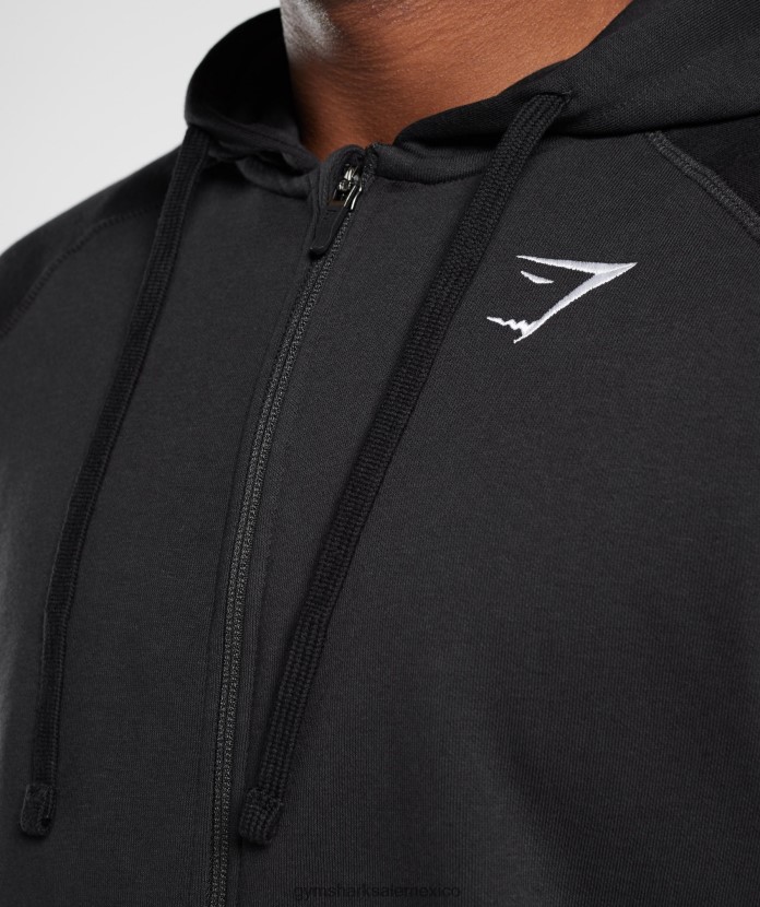Gymshark sudadera con capucha y cremallera con escudo negro hombres 04BZTL786 - Gymshark Mujer