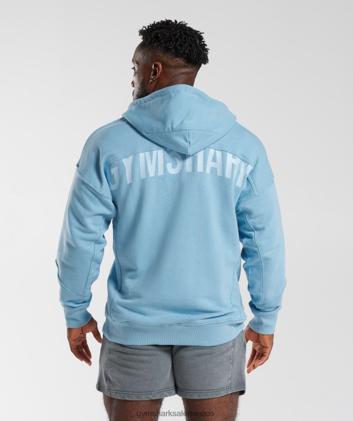 Gymshark sudadera con capucha y cremallera eléctrica ozono azul hombres 04BZTL856 - Gymshark Mujer