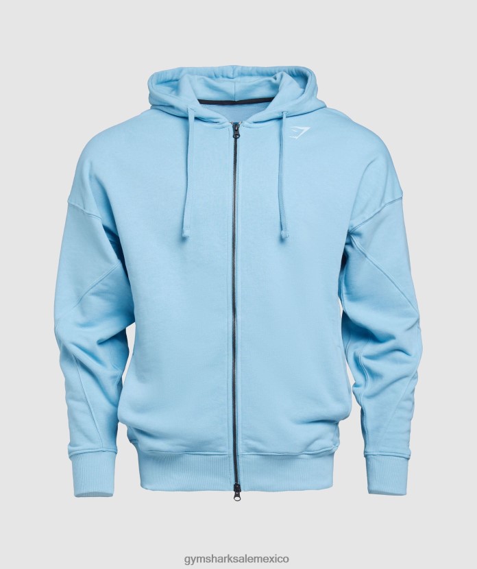 Gymshark sudadera con capucha y cremallera eléctrica ozono azul hombres 04BZTL856 - Gymshark Mujer