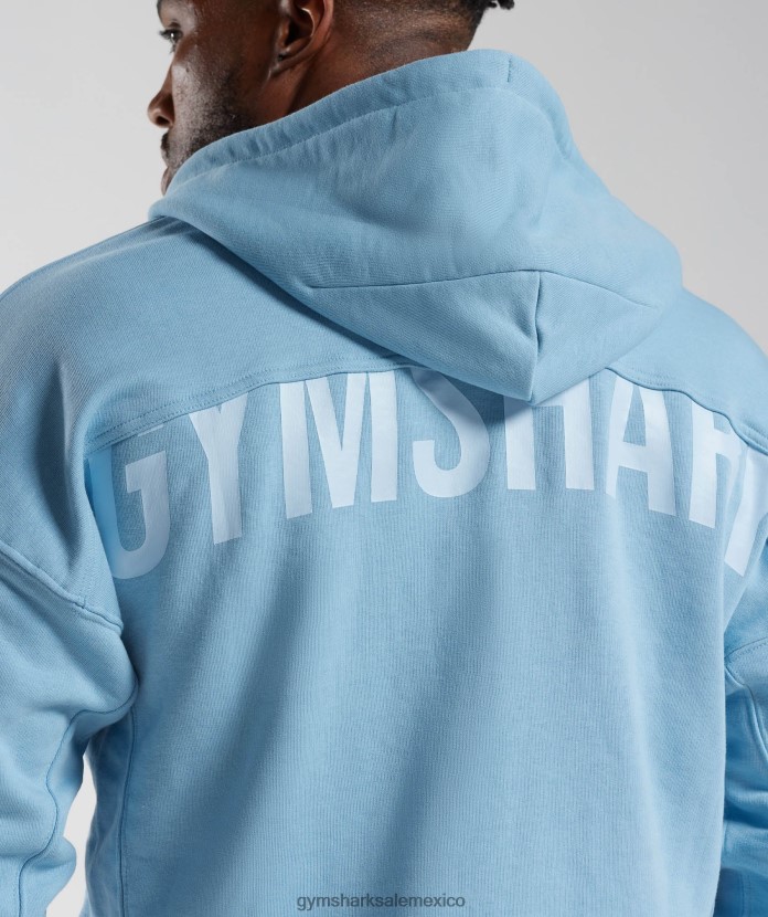 Gymshark sudadera con capucha y cremallera eléctrica ozono azul hombres 04BZTL856 - Gymshark Mujer