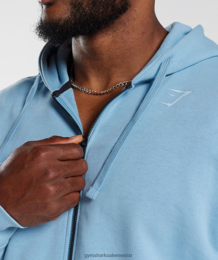 Gymshark sudadera con capucha y cremallera eléctrica ozono azul hombres 04BZTL856 - Gymshark Mujer