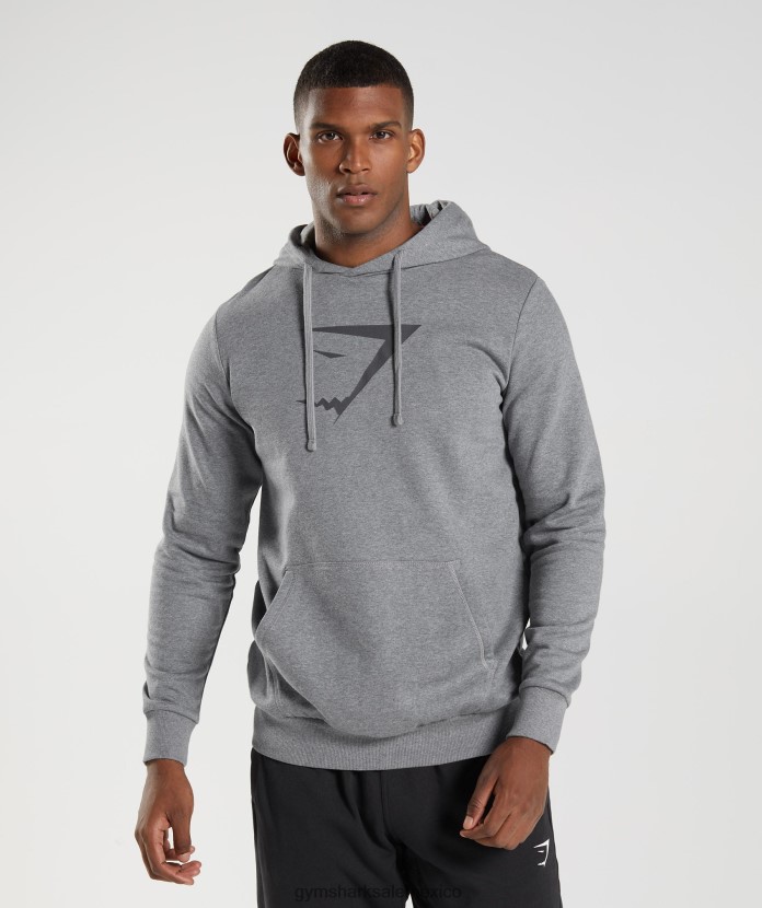 Gymshark sudadera con capucha y relleno de cabeza de tiburón marga gris carbón hombres 04BZTL873 - Gymshark Sale
