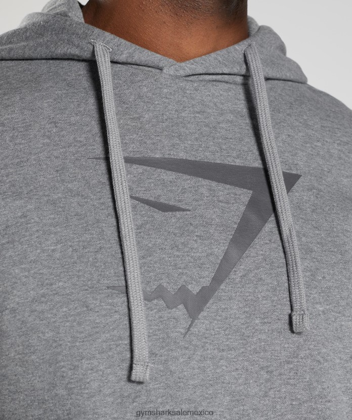 Gymshark sudadera con capucha y relleno de cabeza de tiburón marga gris carbón hombres 04BZTL873 - Gymshark Sale