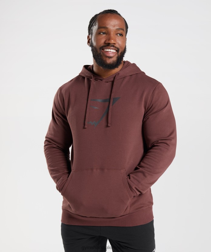 Gymshark sudadera con capucha y relleno de cabeza de tiburón marrón cereza hombres 04BZTL863 - Gymshark Sale