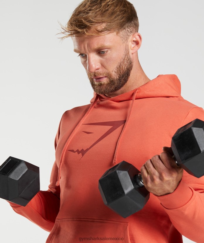 Gymshark sudadera con capucha y relleno de cabeza de tiburón tormenta roja hombres 04BZTL865 - Gymshark Hombre